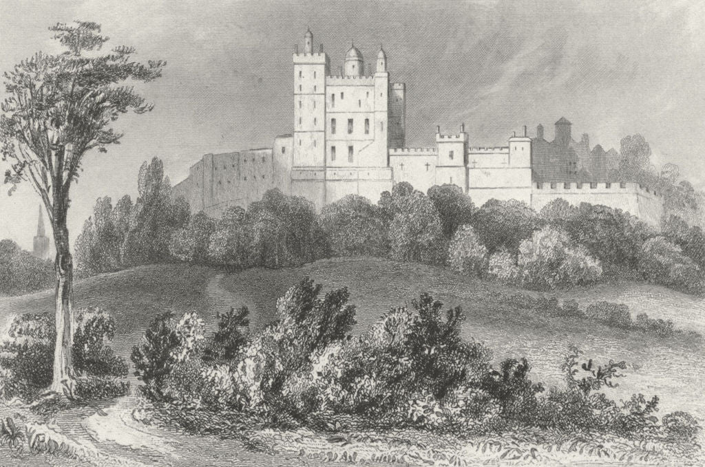 DERBYS. Bolsover Castle, Derbyshire. DUGDALE c1840 old antique print picture